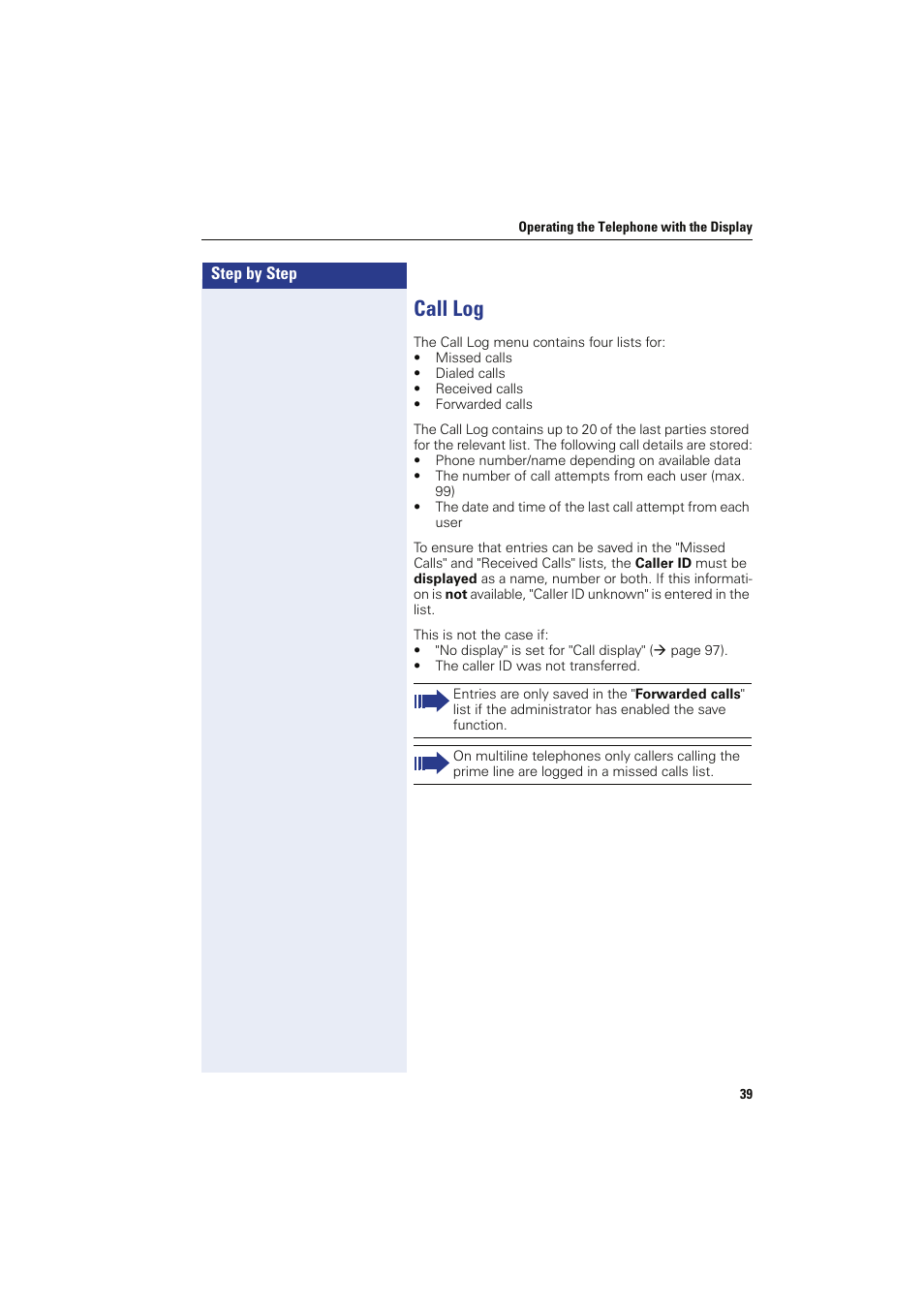 Call log | Siemens HIPATH 8000 OPTIPOINT410 User Manual | Page 39 / 242