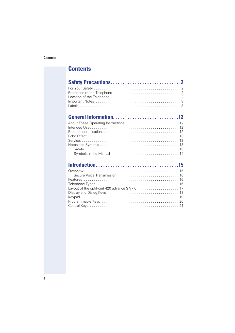 Siemens HIPATH 8000 OPTIPOINT410 User Manual | Page 4 / 242