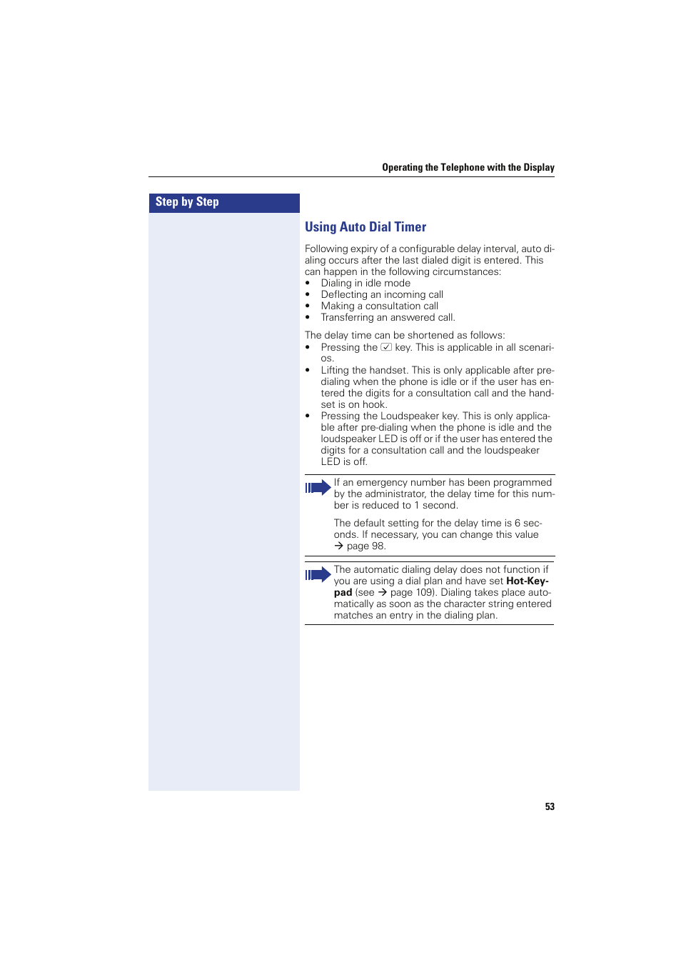 Using auto dial timer | Siemens HIPATH 8000 OPTIPOINT410 User Manual | Page 53 / 242