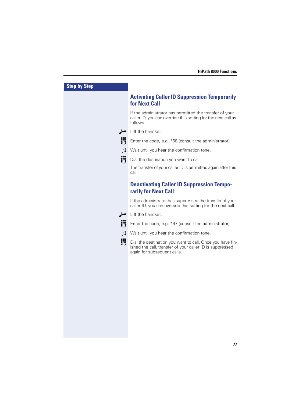 Siemens HIPATH 8000 OPTIPOINT410 User Manual | Page 77 / 242