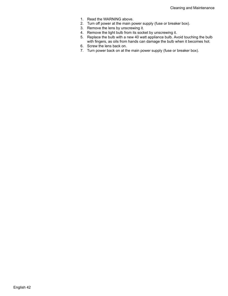 Read the warning above, Remove the lens by unscrewing it, Screw the lens back on | Siemens HG2425UC User Manual | Page 46 / 52