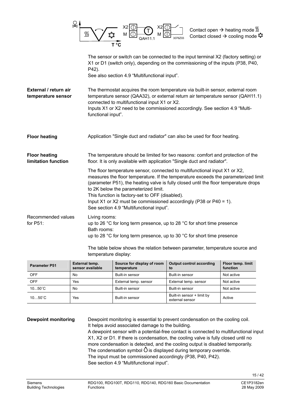 Additional features | Siemens RDG400 User Manual | Page 15 / 42