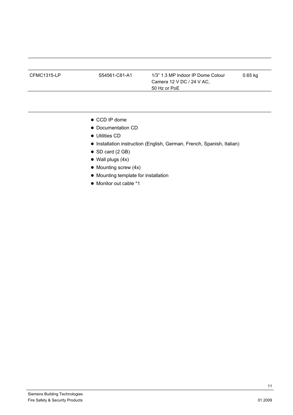 4 ordering data, 1 package contents | Siemens DOME COLOUR CFMC1315-LP User Manual | Page 11 / 62