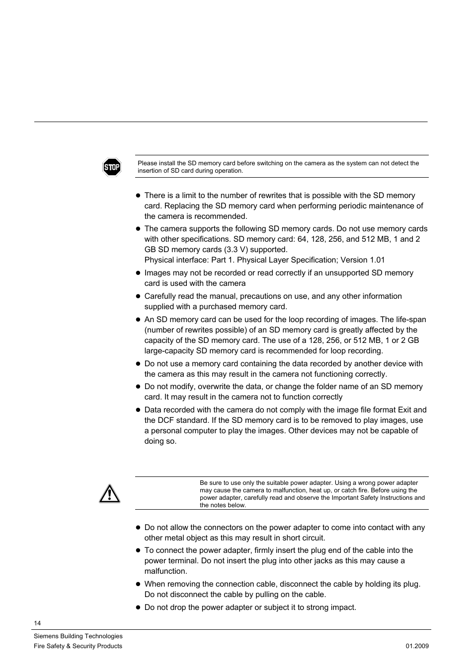 6 installing the camera, 1 precautions | Siemens DOME COLOUR CFMC1315-LP User Manual | Page 14 / 62