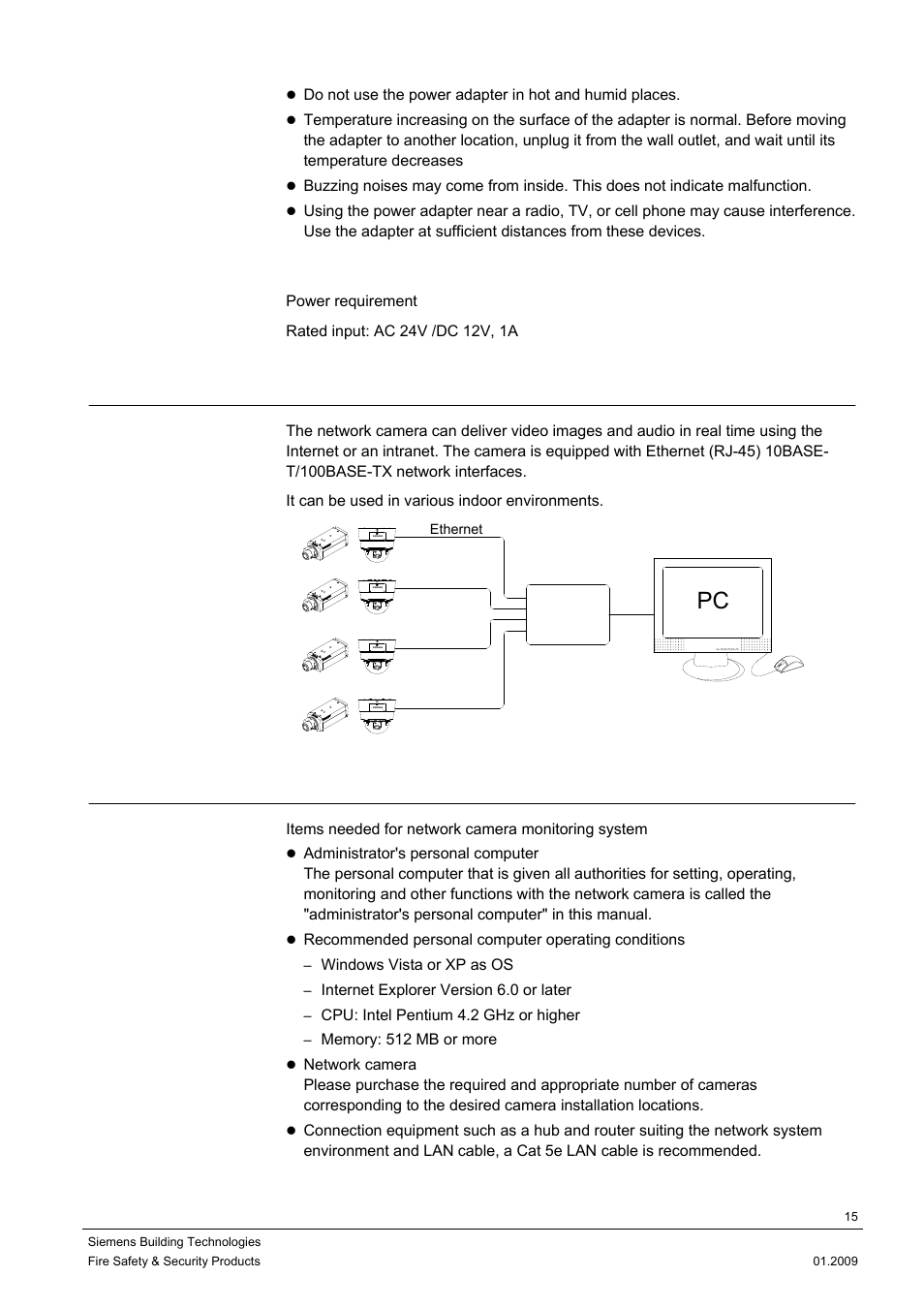 2 concept of the network camera, 3 setting network camera environment, Hub pc | Siemens DOME COLOUR CFMC1315-LP User Manual | Page 15 / 62