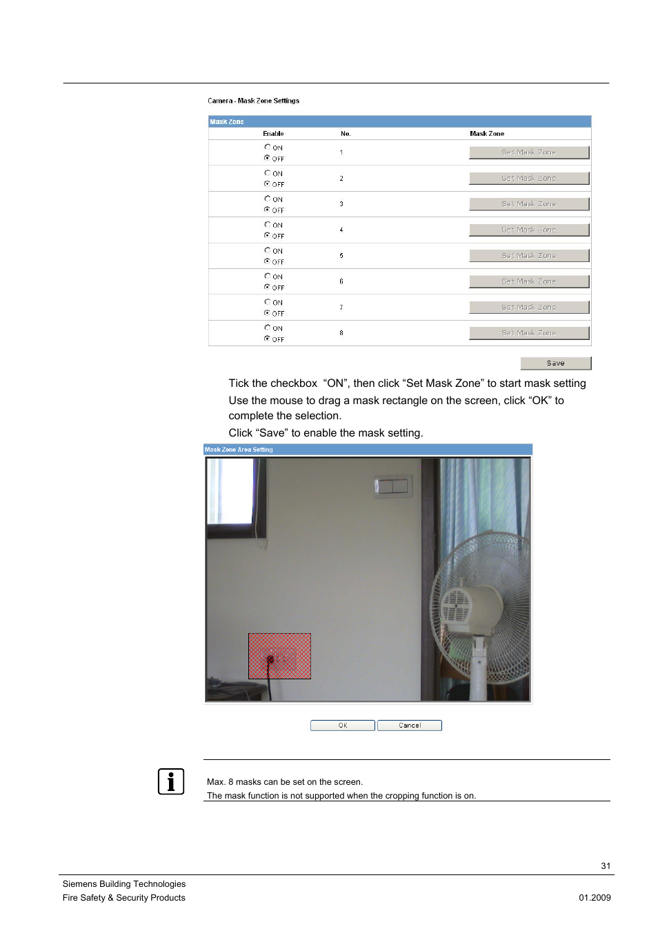 2 camera-mask zone settings | Siemens DOME COLOUR CFMC1315-LP User Manual | Page 31 / 62