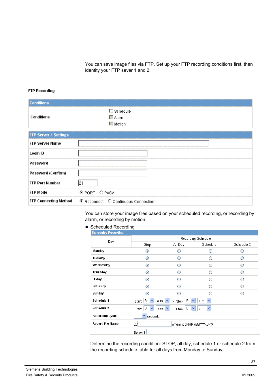 5 record, 1 ftp recording | Siemens DOME COLOUR CFMC1315-LP User Manual | Page 37 / 62