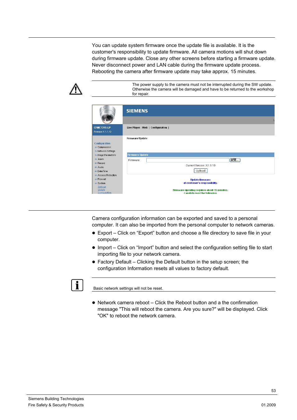 2 update, 3 configuration | Siemens DOME COLOUR CFMC1315-LP User Manual | Page 53 / 62