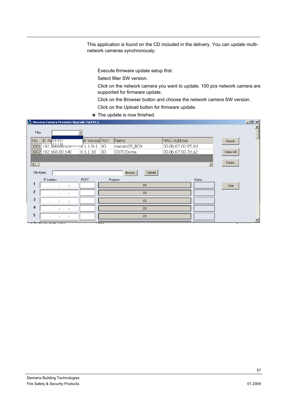 3 firmware update setup | Siemens DOME COLOUR CFMC1315-LP User Manual | Page 57 / 62