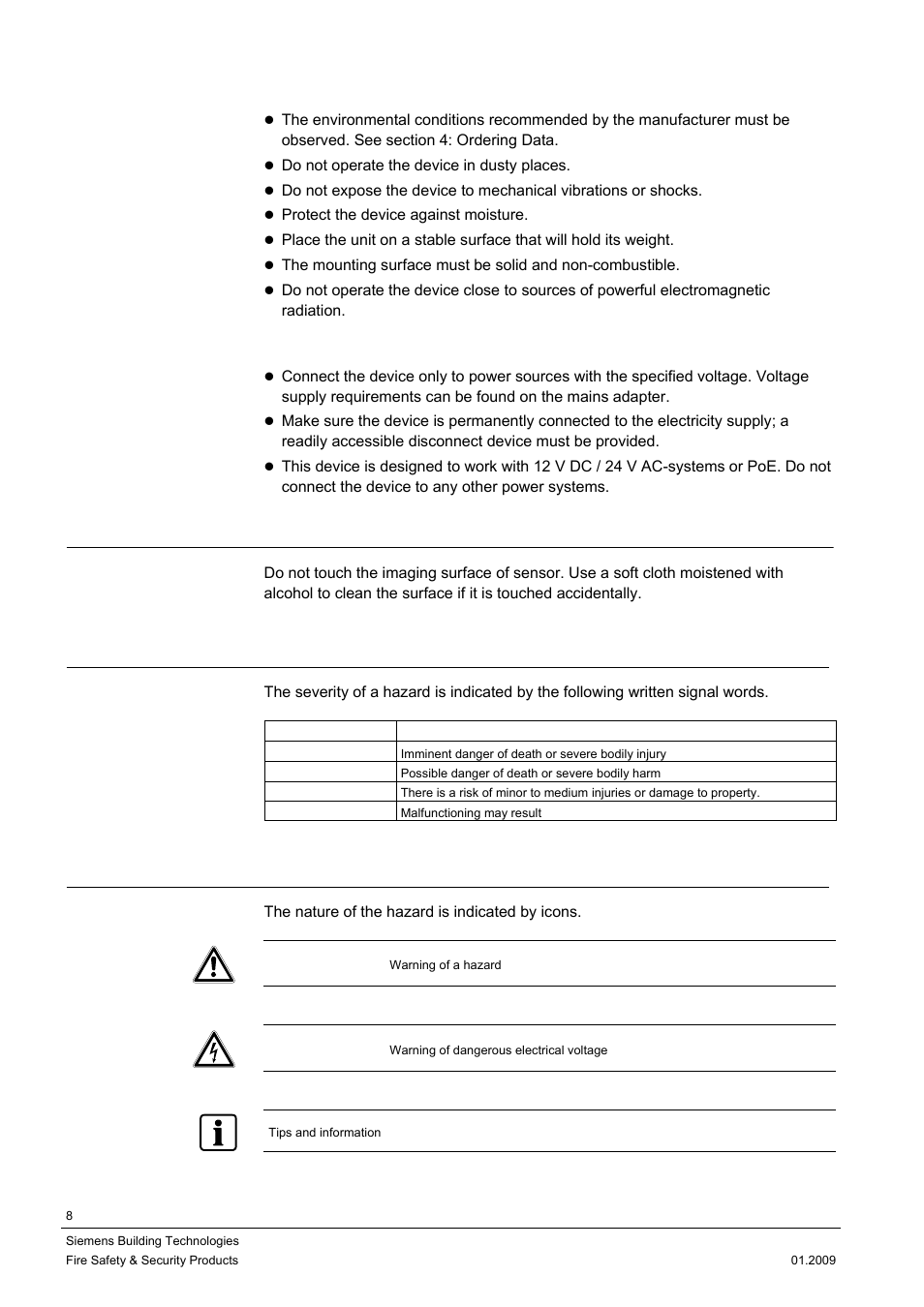 3 cleaning, 3 meaning of the signal words, 4 meaning of the hazard symbols | Siemens DOME COLOUR CFMC1315-LP User Manual | Page 8 / 62