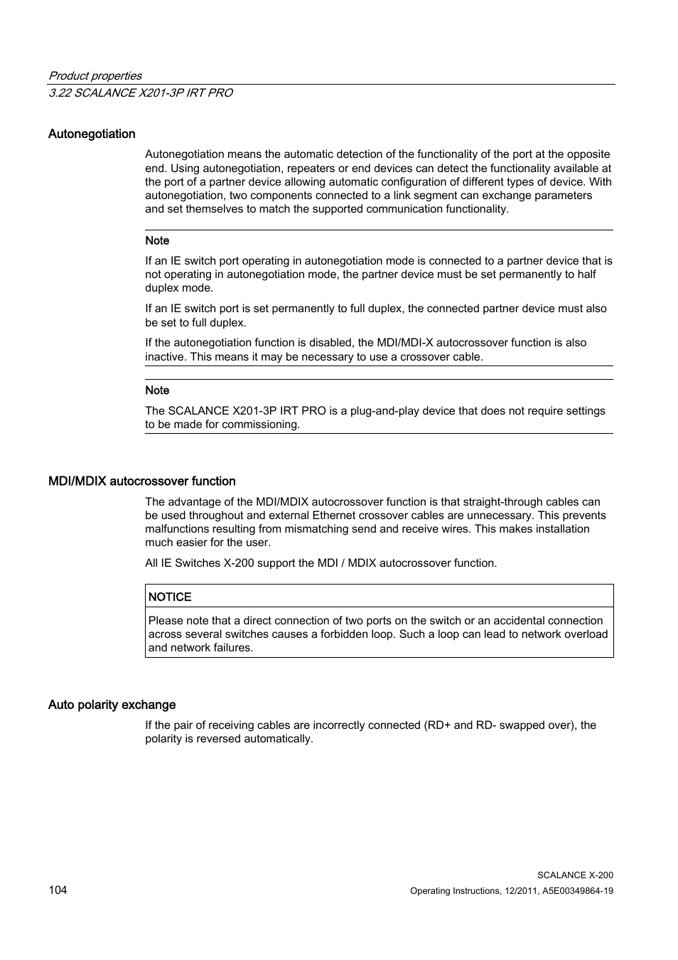 Siemens Industrial Ethernet Switches SCALANCE X-200 User Manual | Page 104 / 296