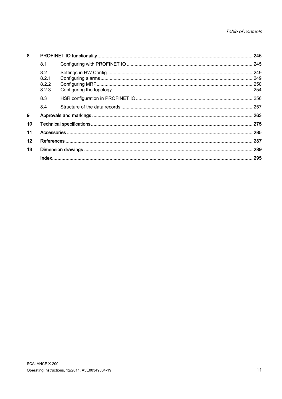 Siemens Industrial Ethernet Switches SCALANCE X-200 User Manual | Page 11 / 296