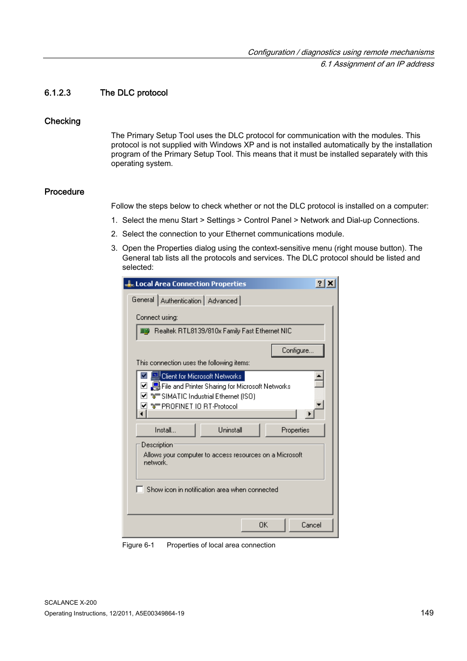 3 the dlc protocol | Siemens Industrial Ethernet Switches SCALANCE X-200 User Manual | Page 149 / 296