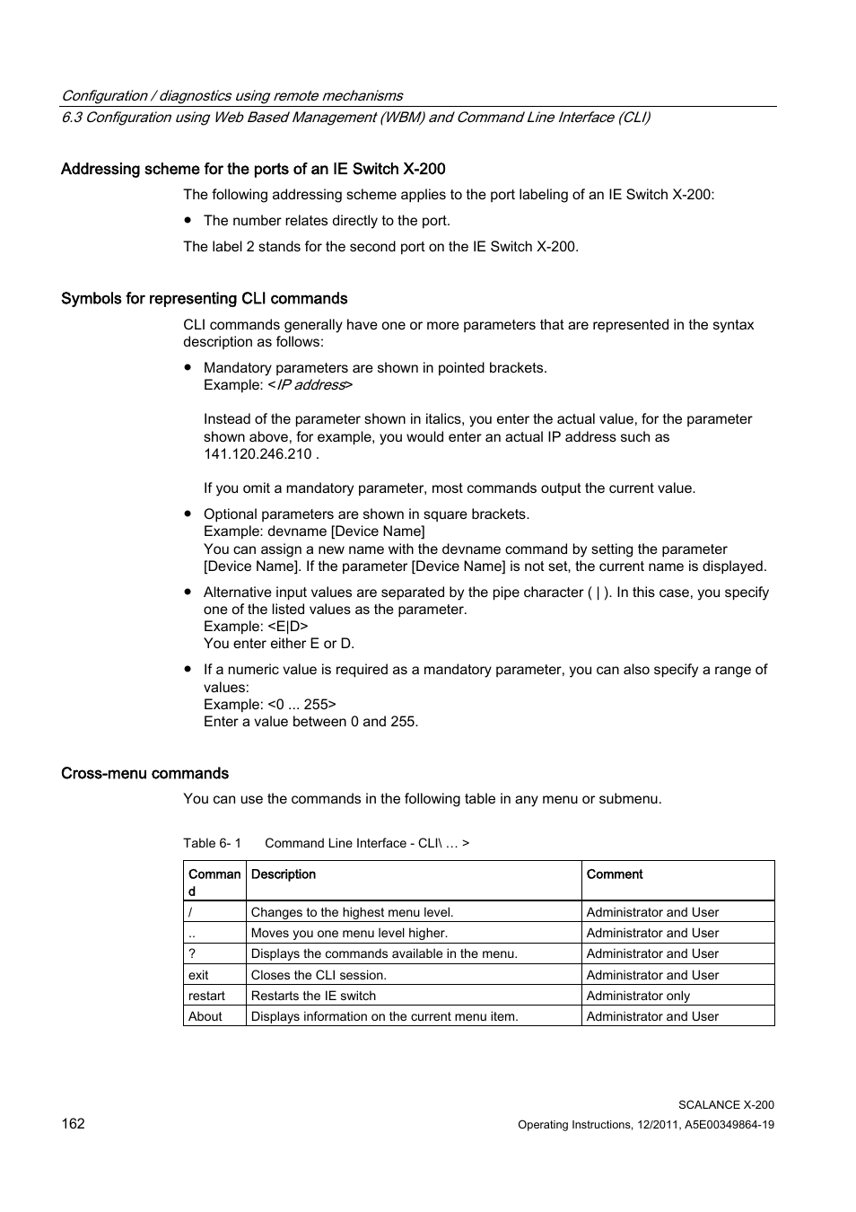 Siemens Industrial Ethernet Switches SCALANCE X-200 User Manual | Page 162 / 296