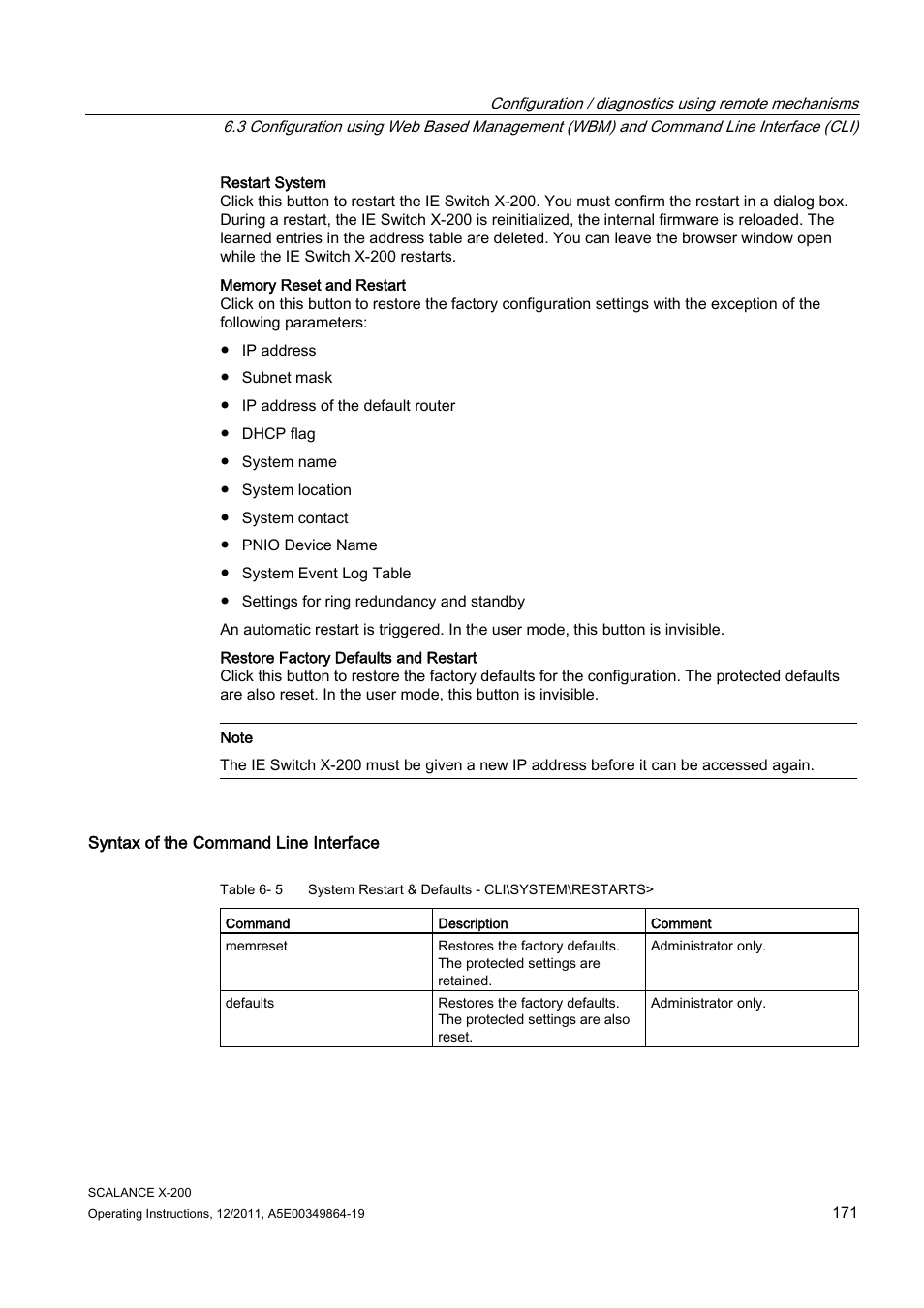 Siemens Industrial Ethernet Switches SCALANCE X-200 User Manual | Page 171 / 296