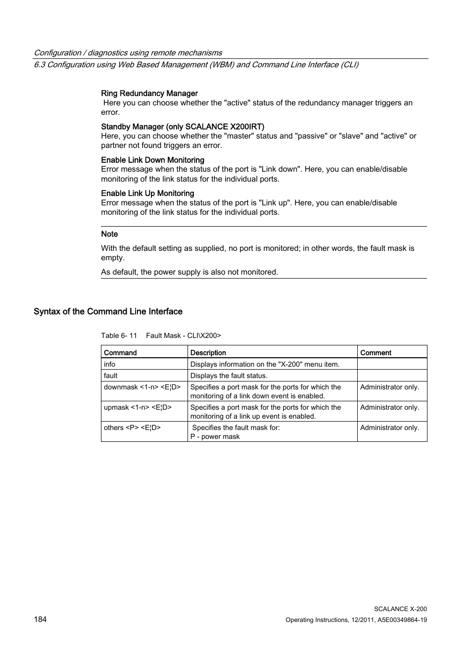 Siemens Industrial Ethernet Switches SCALANCE X-200 User Manual | Page 184 / 296