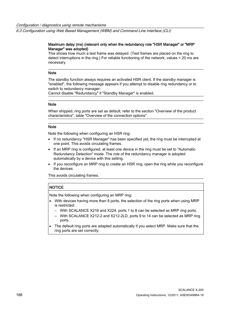 Siemens Industrial Ethernet Switches SCALANCE X-200 User Manual | Page 188 / 296