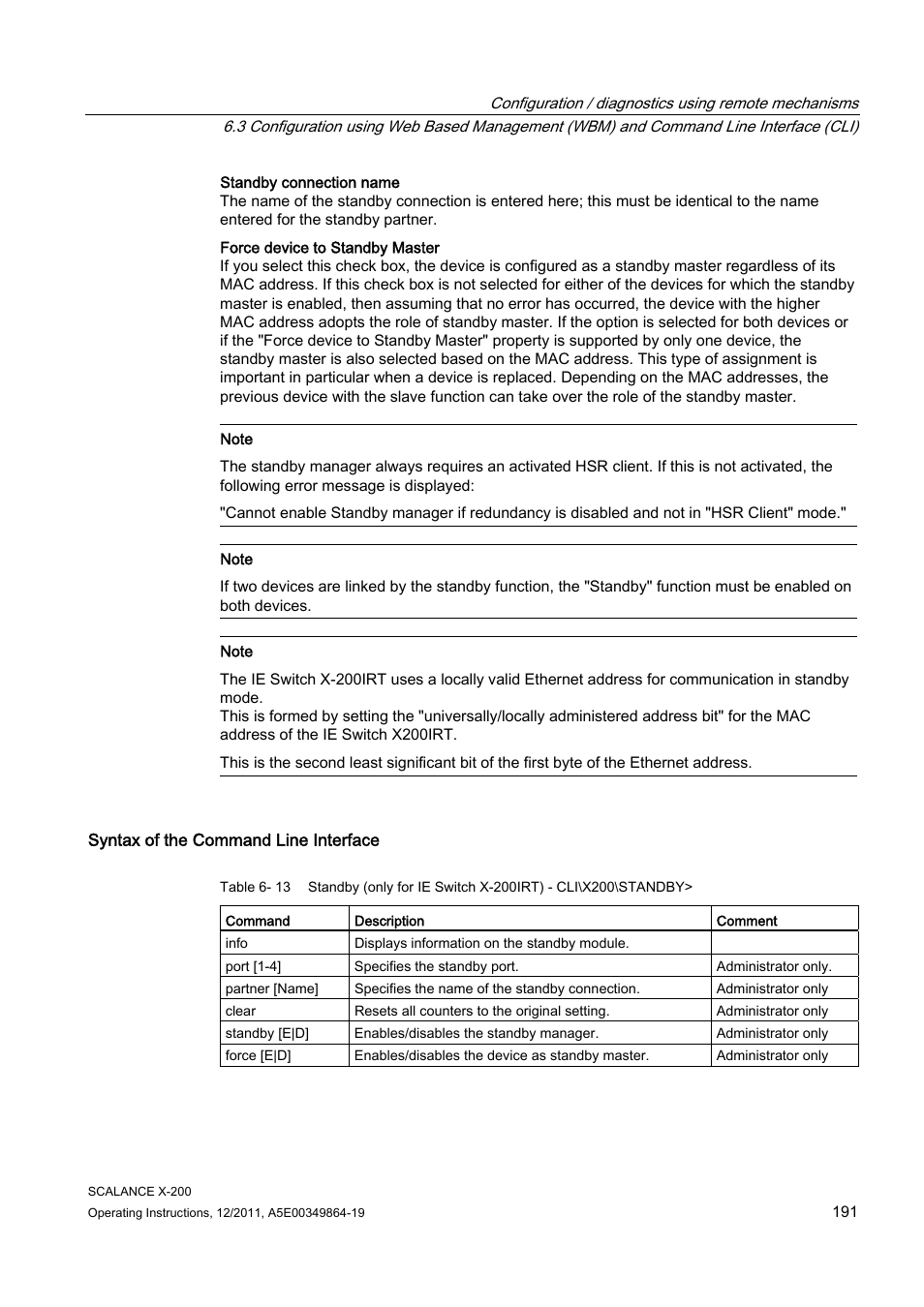 Siemens Industrial Ethernet Switches SCALANCE X-200 User Manual | Page 191 / 296