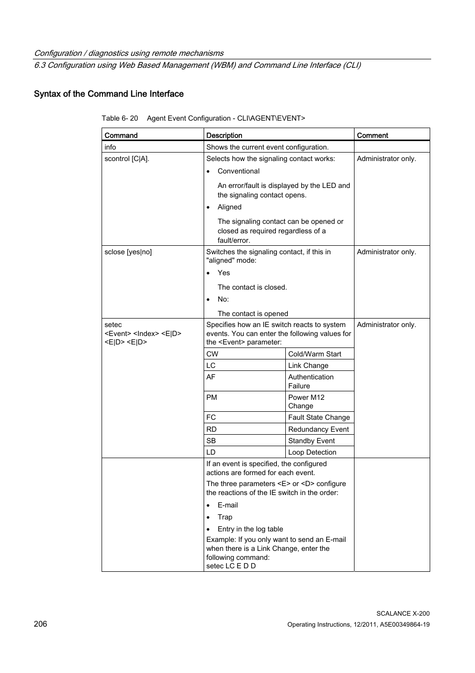 Siemens Industrial Ethernet Switches SCALANCE X-200 User Manual | Page 206 / 296