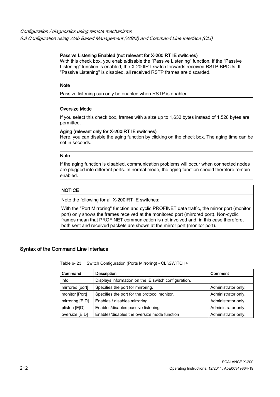 Siemens Industrial Ethernet Switches SCALANCE X-200 User Manual | Page 212 / 296