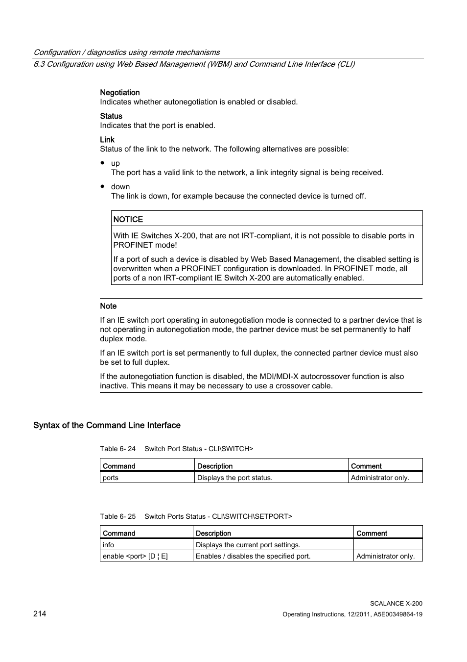 Siemens Industrial Ethernet Switches SCALANCE X-200 User Manual | Page 214 / 296