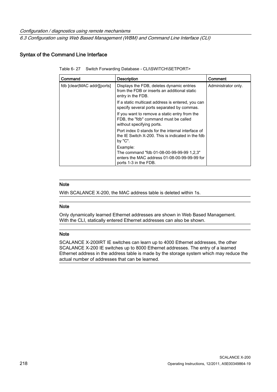 Siemens Industrial Ethernet Switches SCALANCE X-200 User Manual | Page 218 / 296