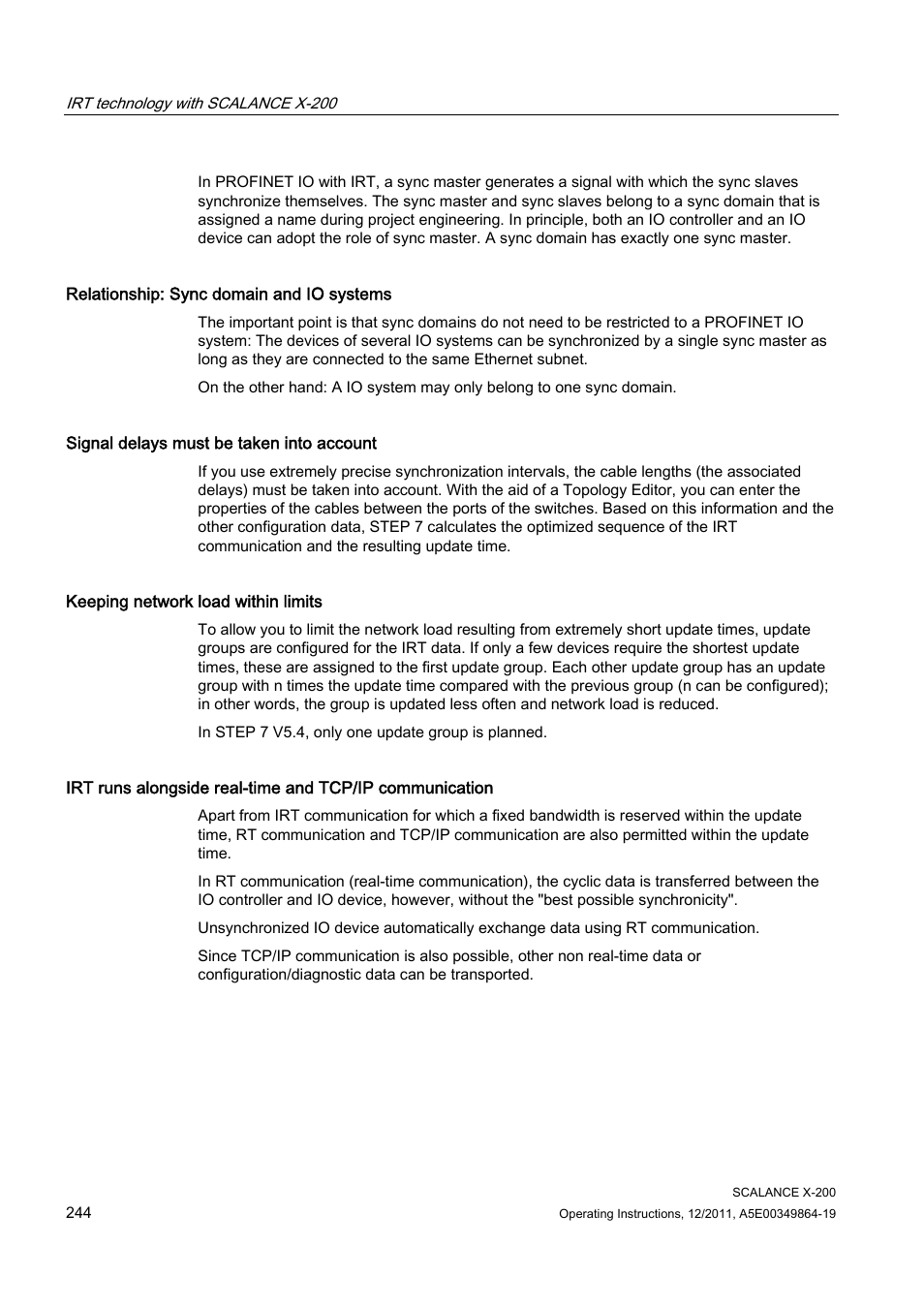 Siemens Industrial Ethernet Switches SCALANCE X-200 User Manual | Page 244 / 296