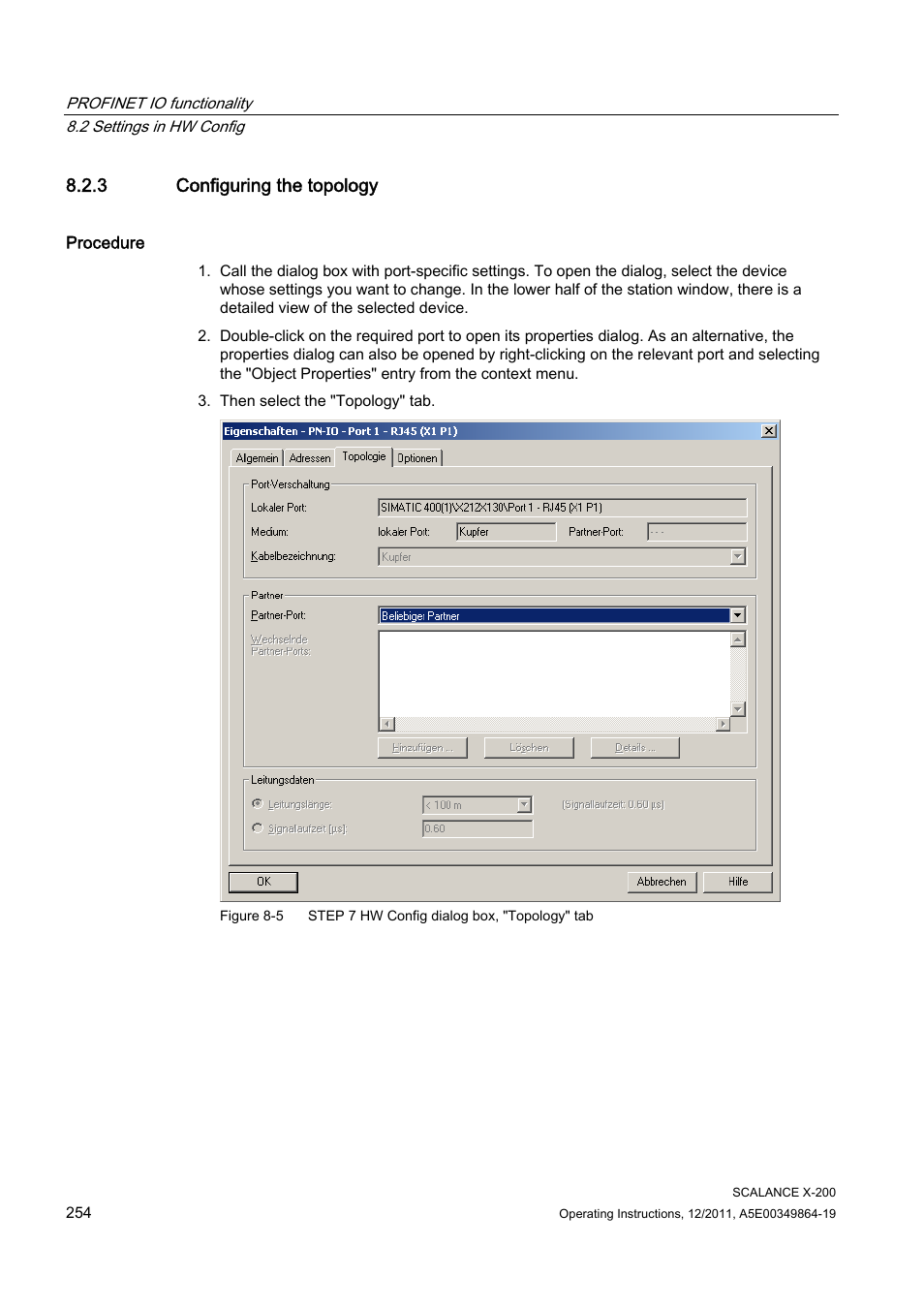 3 configuring the topology | Siemens Industrial Ethernet Switches SCALANCE X-200 User Manual | Page 254 / 296