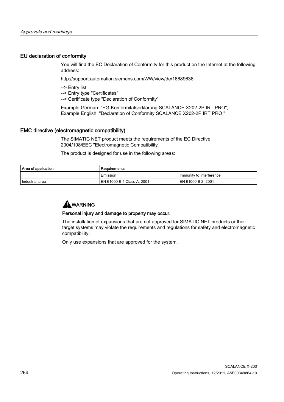 Siemens Industrial Ethernet Switches SCALANCE X-200 User Manual | Page 264 / 296