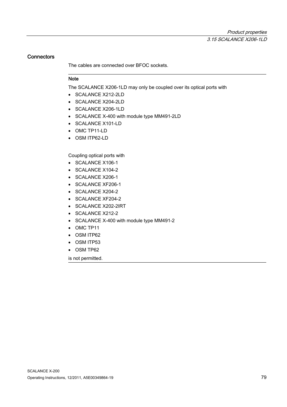 Siemens Industrial Ethernet Switches SCALANCE X-200 User Manual | Page 79 / 296