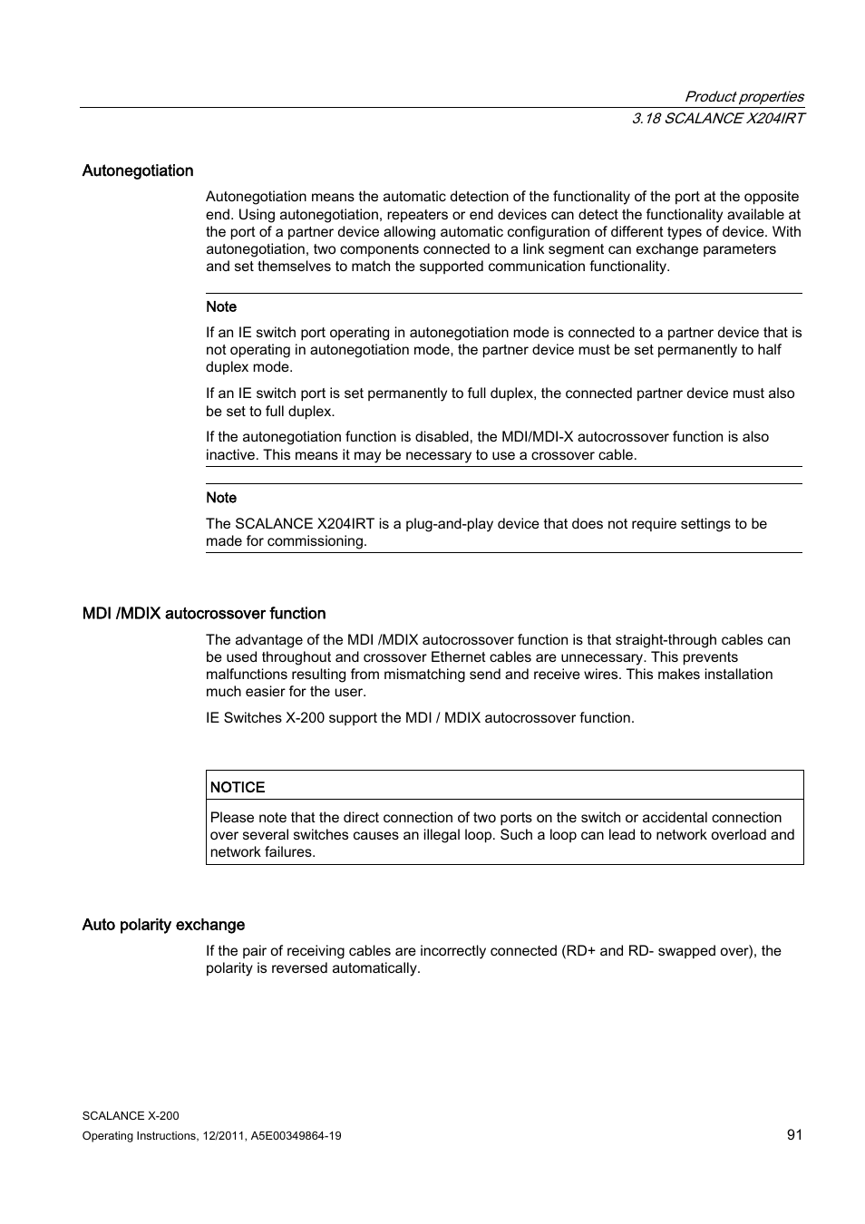 Siemens Industrial Ethernet Switches SCALANCE X-200 User Manual | Page 91 / 296