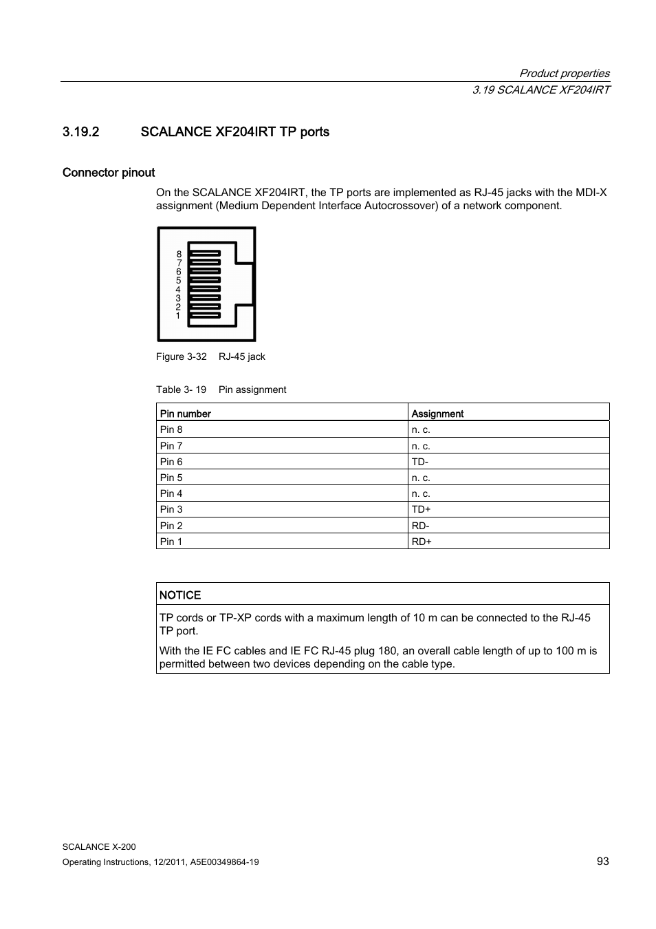 2 scalance xf204irt tp ports | Siemens Industrial Ethernet Switches SCALANCE X-200 User Manual | Page 93 / 296