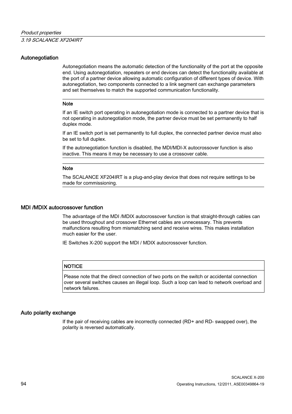 Siemens Industrial Ethernet Switches SCALANCE X-200 User Manual | Page 94 / 296