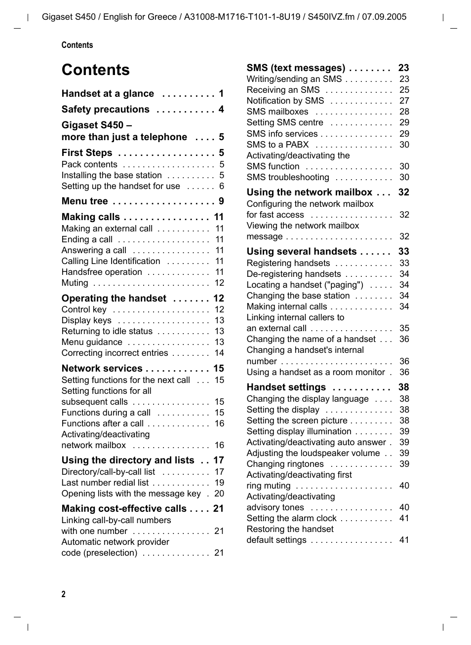 Siemens Gigaset S450 User Manual | Page 3 / 58