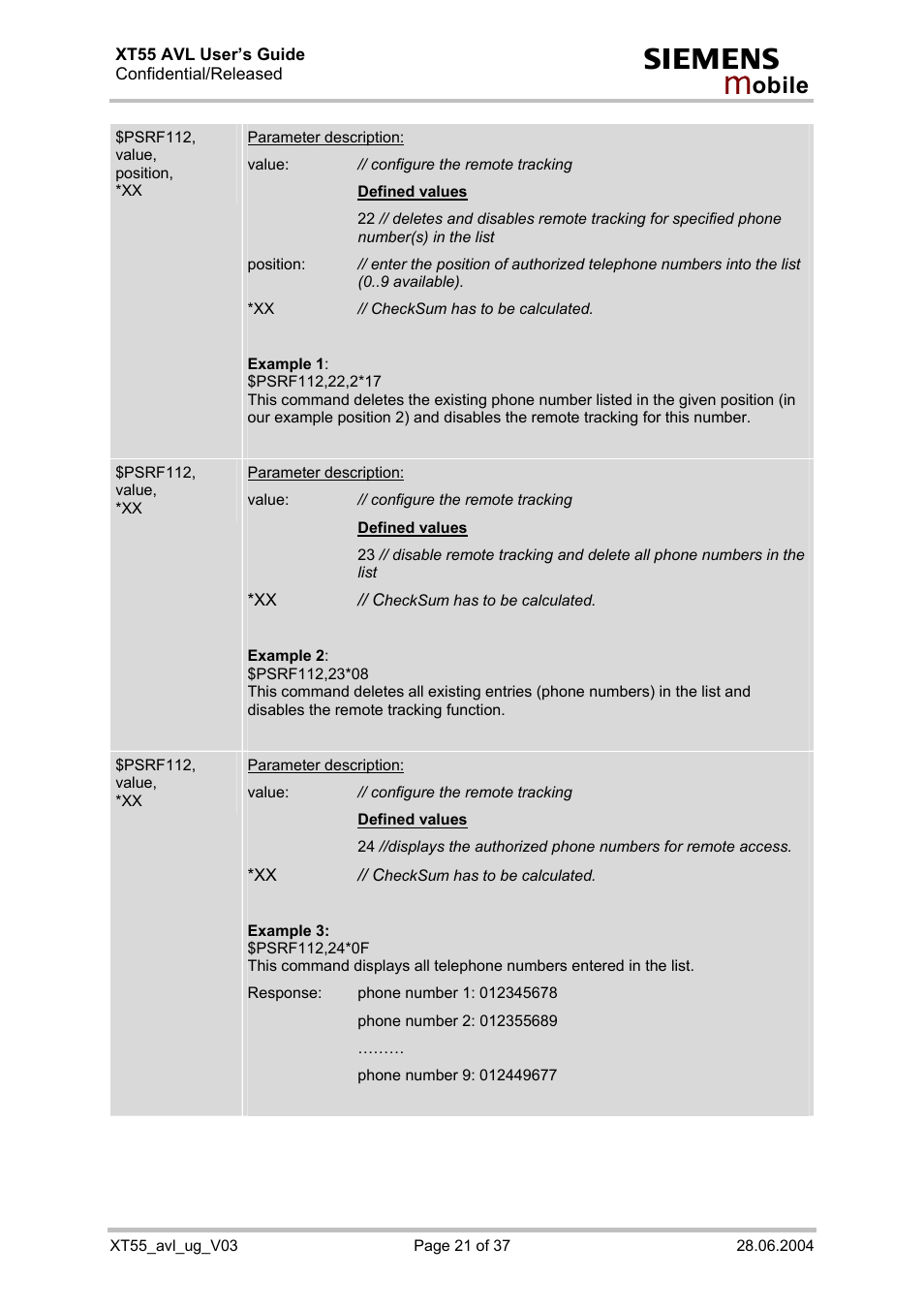 Siemens XT55 AVL User Manual | Page 21 / 37