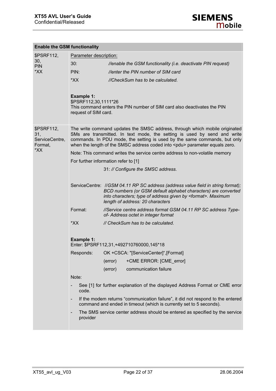 Siemens XT55 AVL User Manual | Page 22 / 37