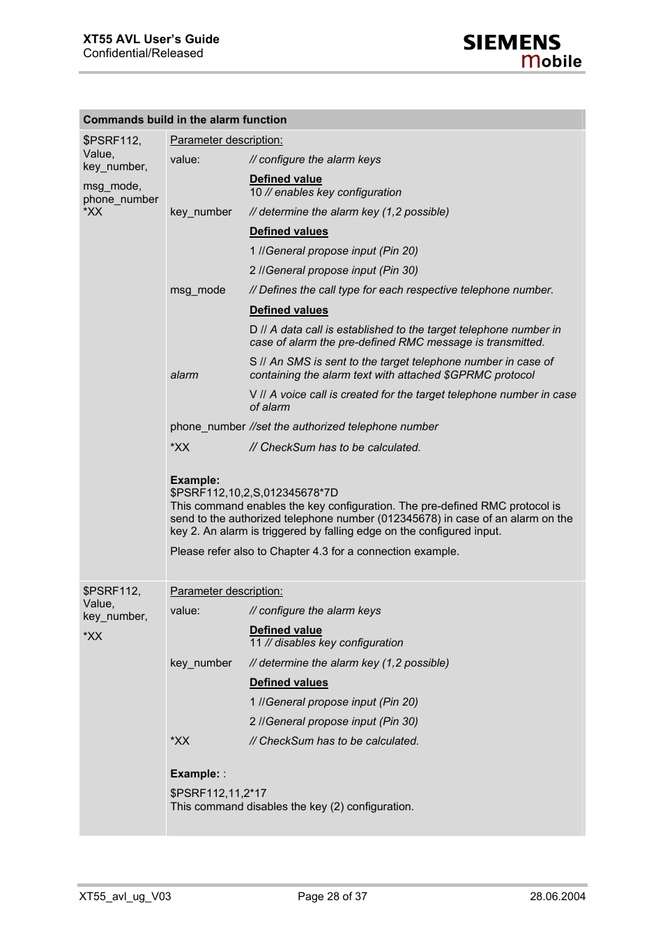 Siemens XT55 AVL User Manual | Page 28 / 37