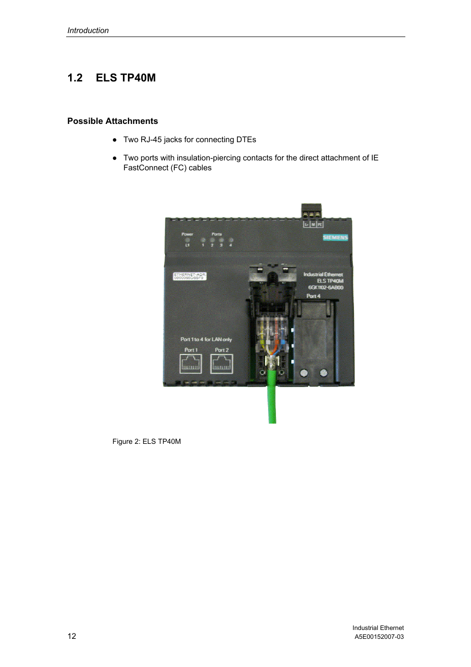 2 els tp40m | Siemens Electrical Lean Switch User Manual | Page 12 / 97