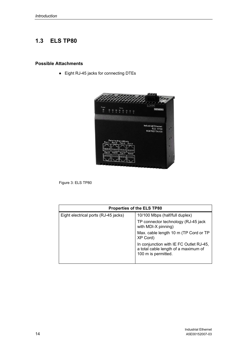 3 els tp80 | Siemens Electrical Lean Switch User Manual | Page 14 / 97