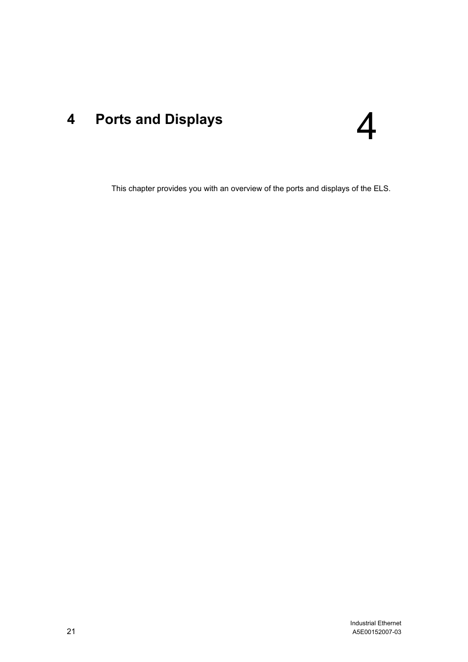 4 ports and displays, Ports and displays | Siemens Electrical Lean Switch User Manual | Page 21 / 97