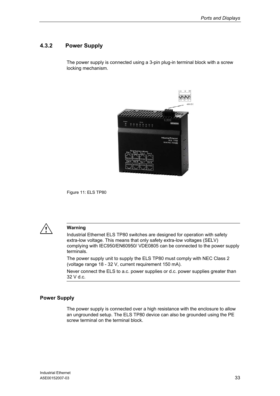 2 power supply | Siemens Electrical Lean Switch User Manual | Page 33 / 97