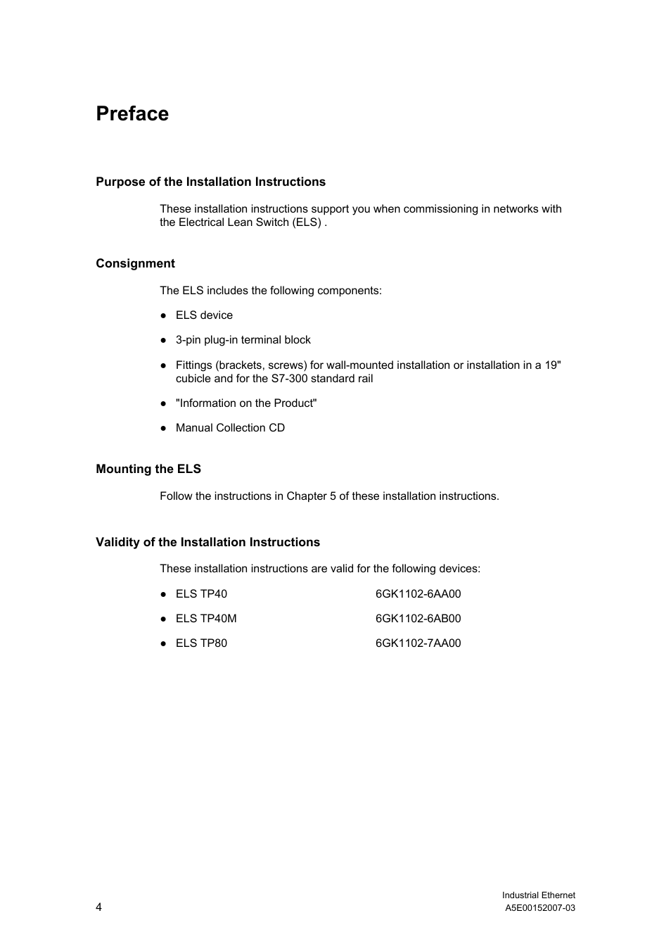 Preface, Preface, contents | Siemens Electrical Lean Switch User Manual | Page 4 / 97