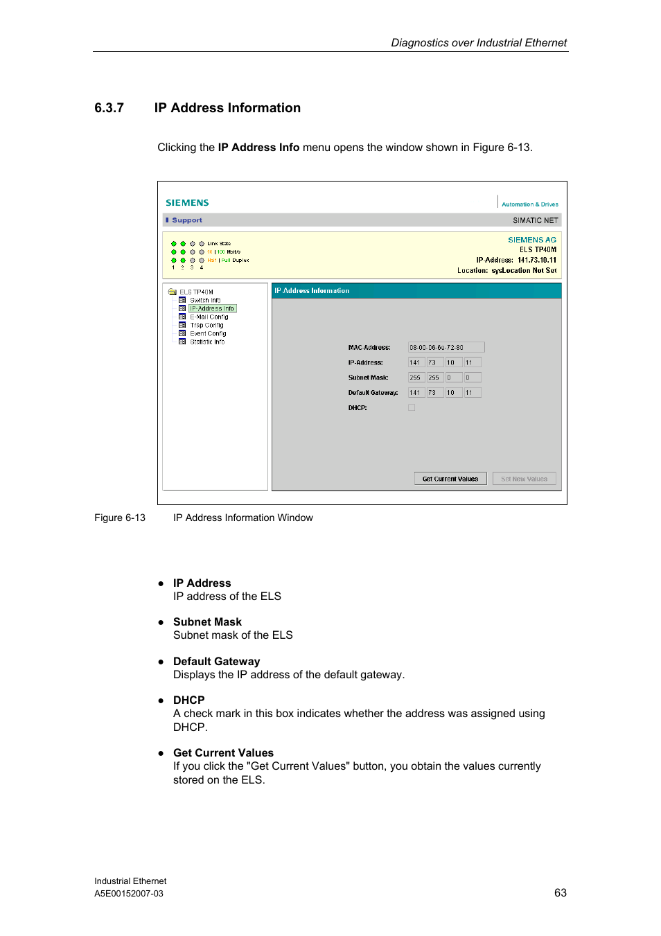 7 ip address information | Siemens Electrical Lean Switch User Manual | Page 63 / 97