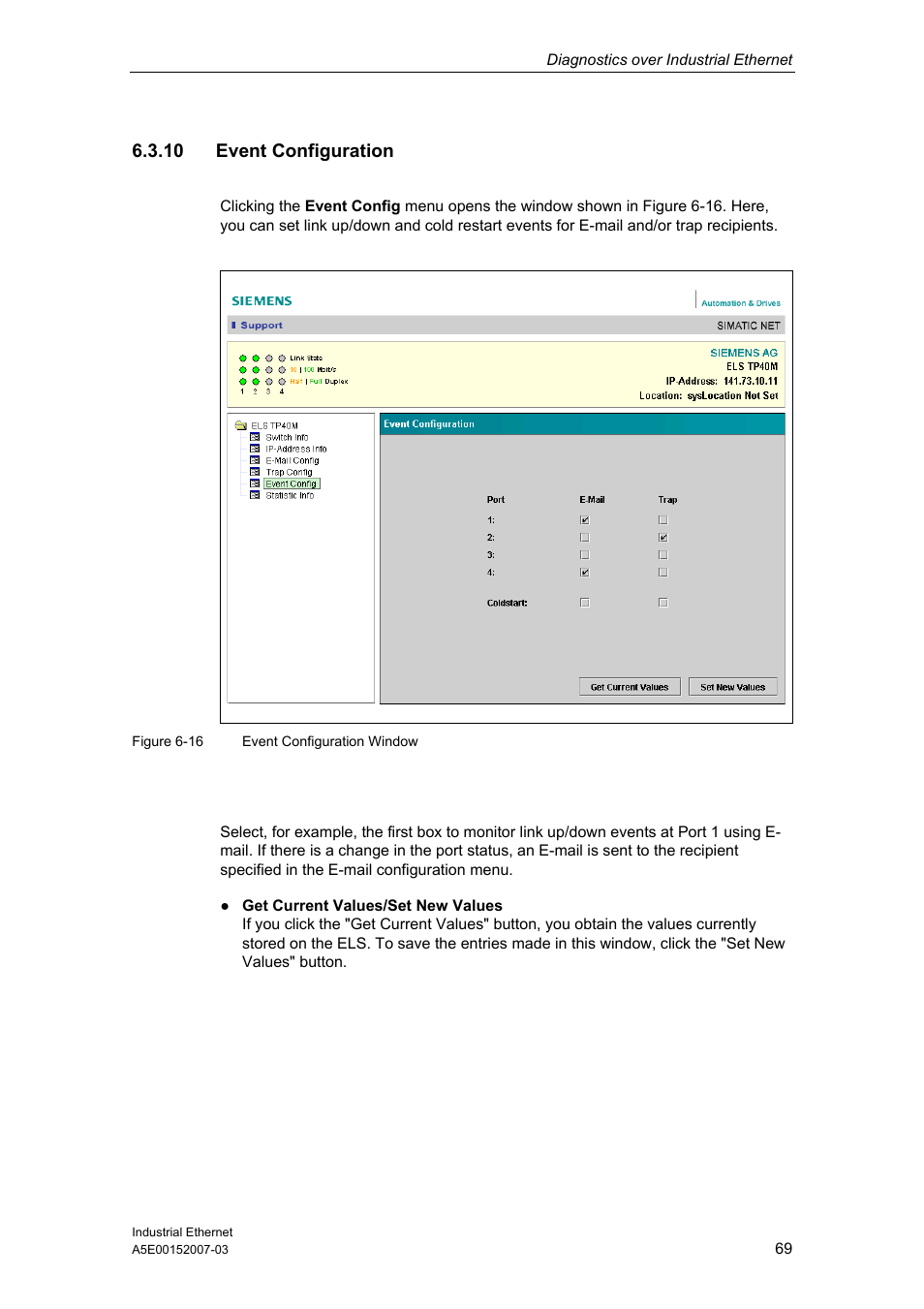 10 event configuration | Siemens Electrical Lean Switch User Manual | Page 69 / 97