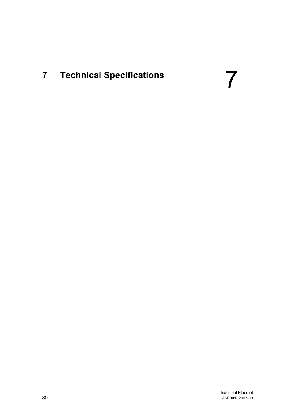 7 technical specifications, Technical specifications | Siemens Electrical Lean Switch User Manual | Page 80 / 97