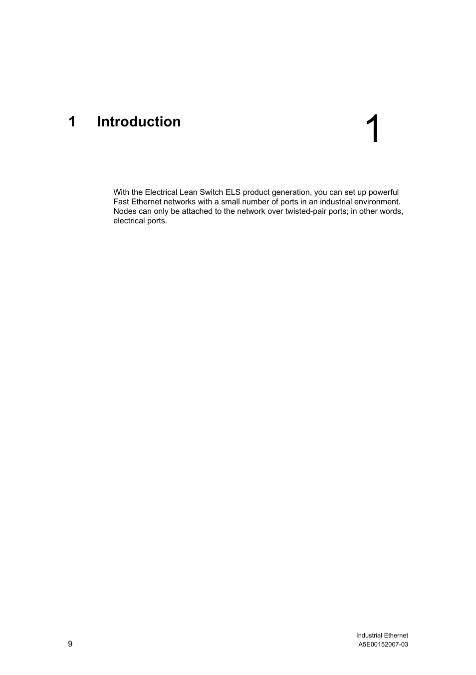 1 introduction, Introduction | Siemens Electrical Lean Switch User Manual | Page 9 / 97