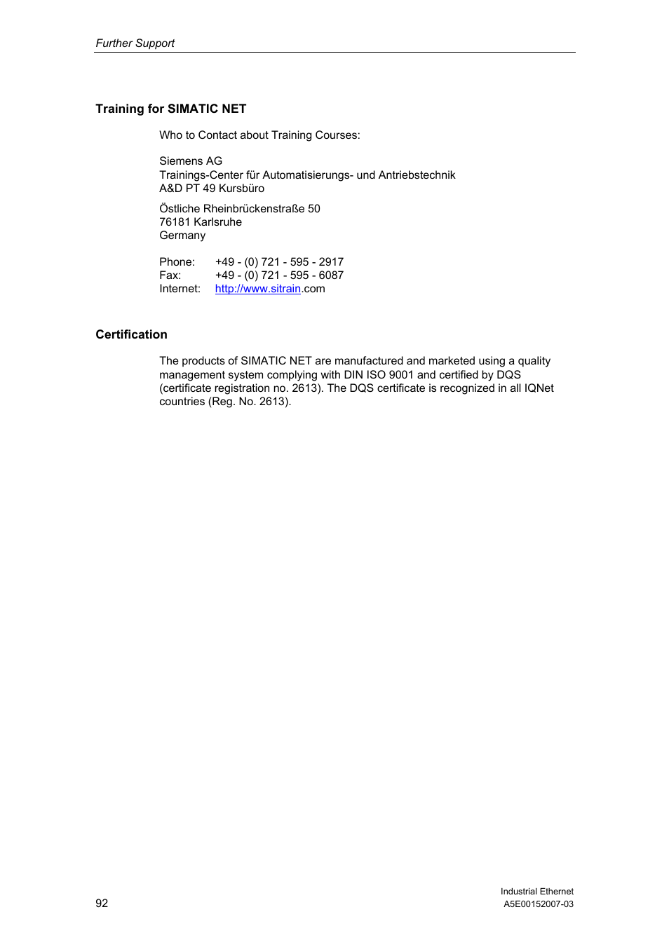 Siemens Electrical Lean Switch User Manual | Page 92 / 97