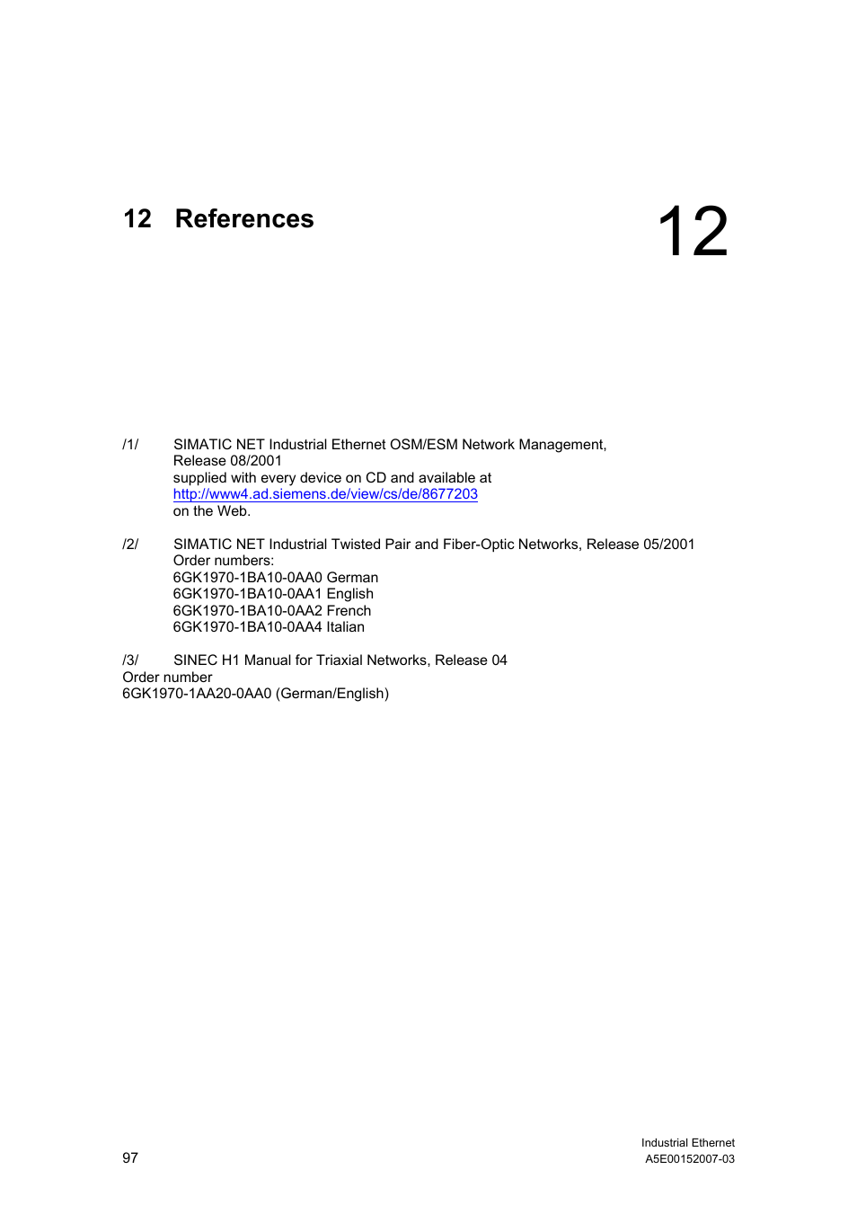 12 references, References | Siemens Electrical Lean Switch User Manual | Page 97 / 97