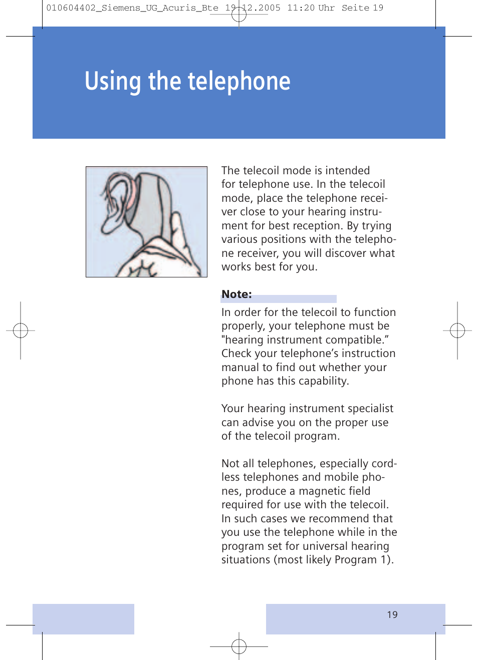 Using the telephone | Siemens P User Manual | Page 19 / 24