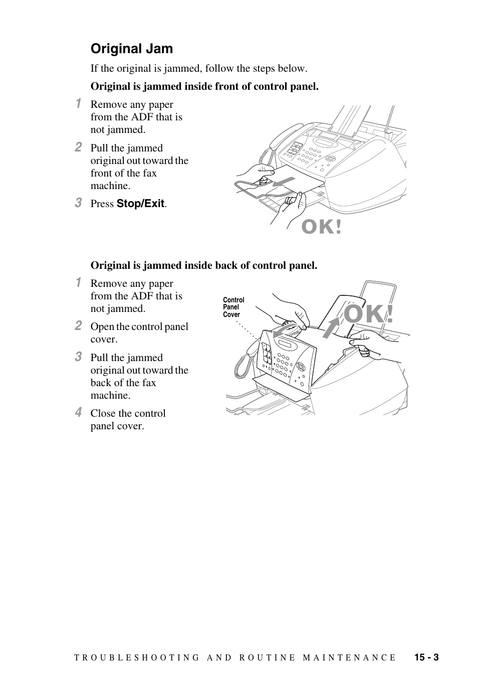 Original jam, Original jam -3 | Siemens 1800C User Manual | Page 117 / 146